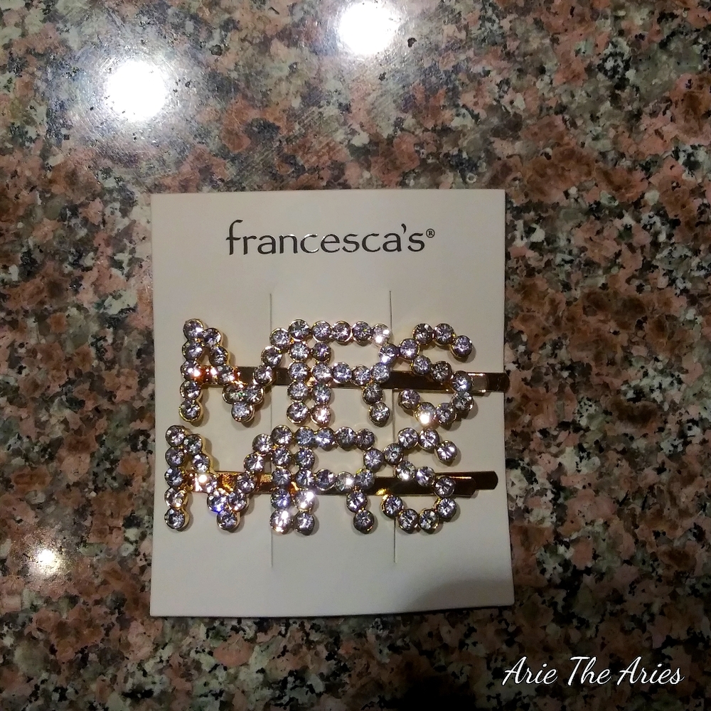 "MRS" JEWELED HAIR CLIPS